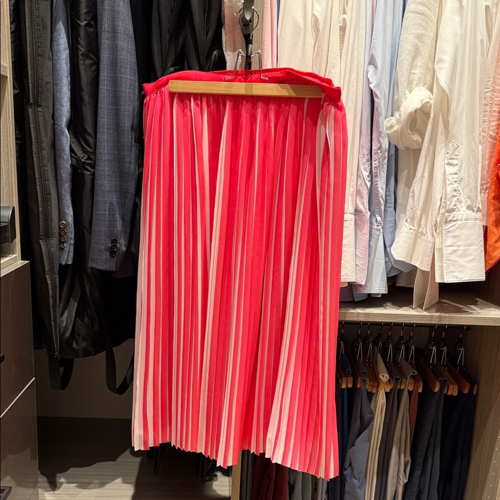 J. Crew Red and White A-Line Skirt